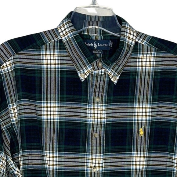 Ralph Lauren Shirt Men XXL 2XL Green White Plaid Button Down Cabincore Gorpcore - Picture 3 of 8